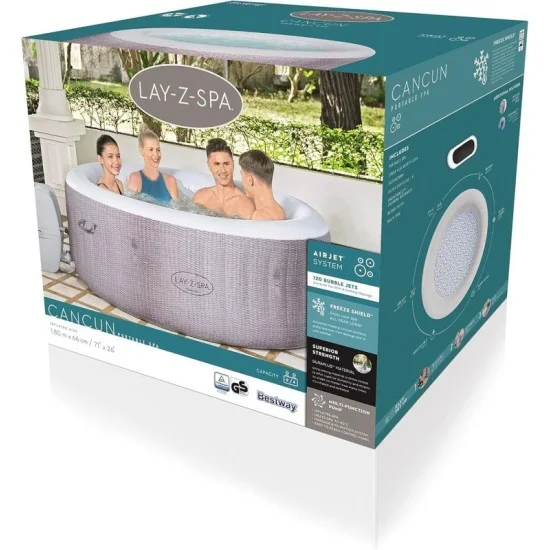 Bestway 1.70m x 66cm st.Lucia airjet 3 grey (one durable liner, one heater(220-240v), one filter, chemconnect, one inflatable cover, airjet system)